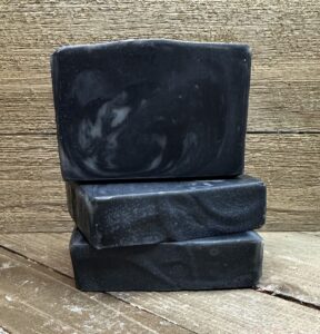 Activated Charcoal Soap, scented with lavender and lemongrass